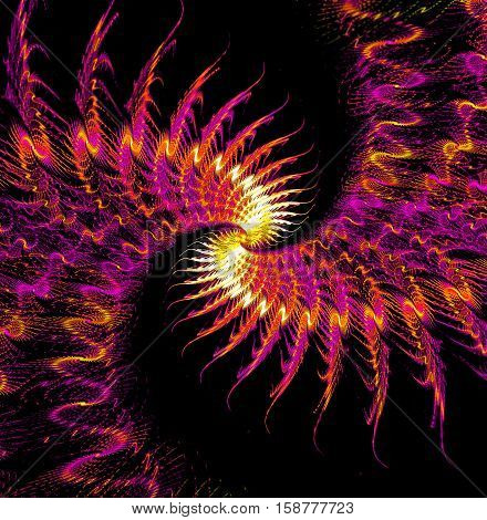 Abstract fractal background - computer-generated image. haotic swirl. Fractal artwork for banners, posters, web design.Vivid background for covers, posters, prints.