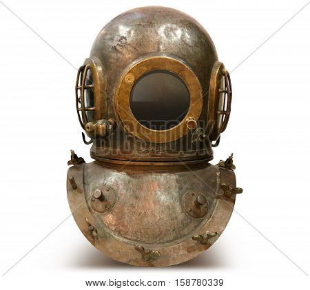 photo Copper old vintage deep sea diving suit