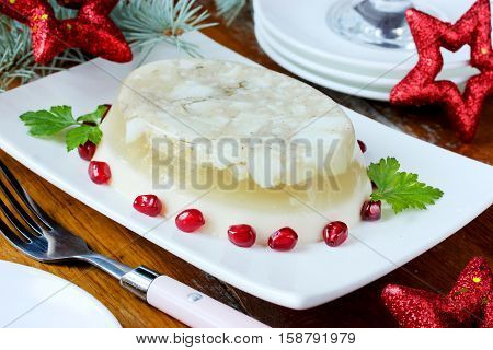 Galantine aspic for Christmas and New Year dinner