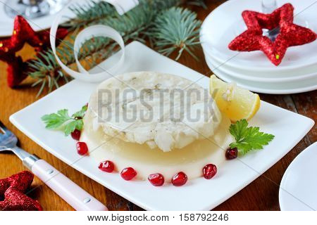 Galantine aspic for Christmas and New Year dinner