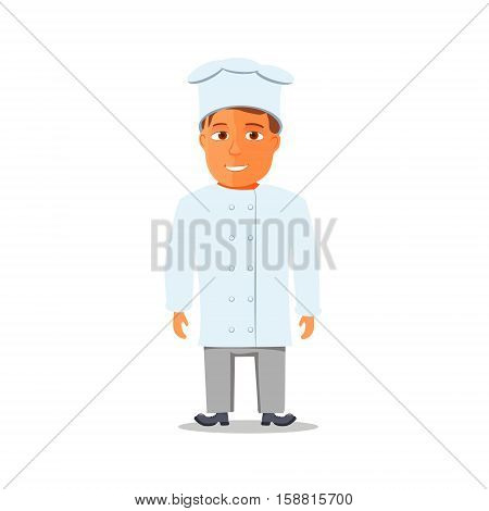 Cartoon Chief Cook Character isolated. Vector illustration