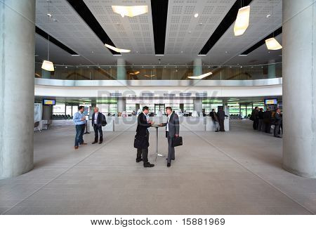 DUBLIN - JUNE 11: People in hall of stadium Aviva on CEPIC Congress 2010 on June 11, 2010 in Dublin. CEPIC is a center of Picture Industry