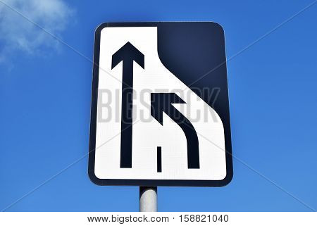 Road sign in Walsall city center on the blue sky