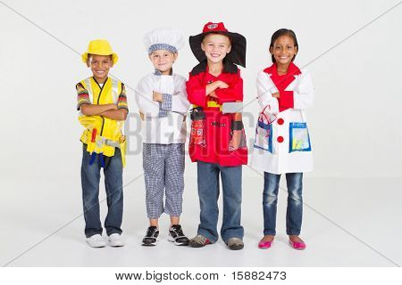 little Arbeitnehmergruppe in uniform