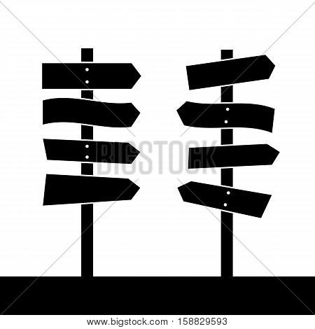 Wooden way direction signs on white background vector