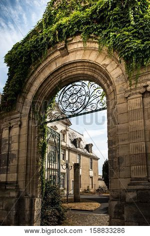 Poitiers France -September 12 2016: Interior of the church of St Pierre in Poitiers France