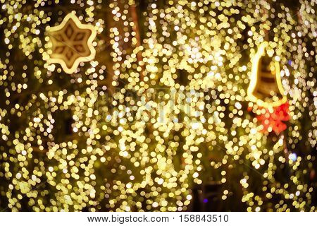 Blurred background with the image of decoreter pine tree