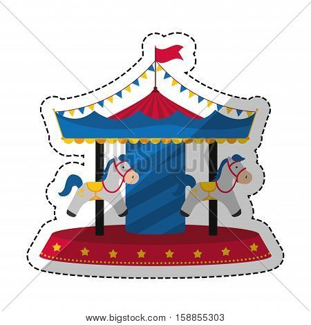 Carrousel circus festival icon vector illustration graphic design