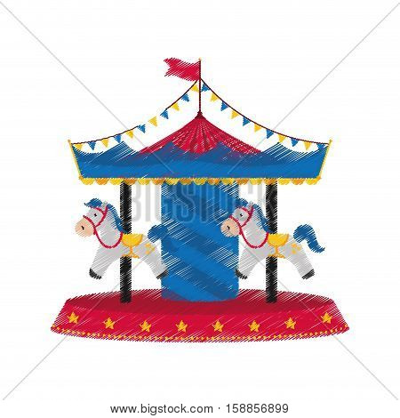 Carrousel circus festival icon vector illustration graphic design