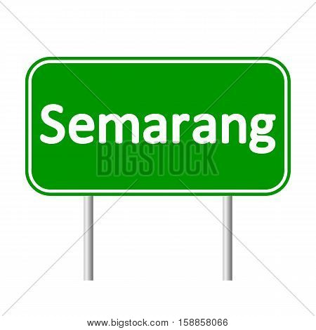 Semarang road sign isolated on white background.