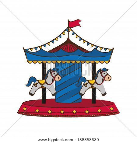 Carrousel circus festival icon vector illustration graphic design