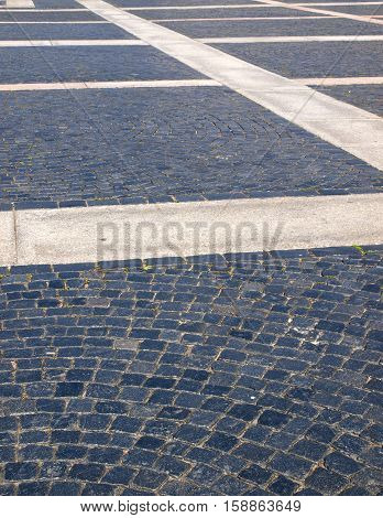 Abstract texture background of old cobblestone pavement.