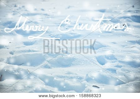 Merry Christmas White Snow texture. Snow flake background