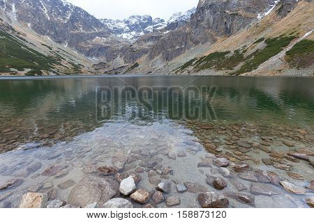 Black Pond (Czarny Staw Gasienicowy) Tatra Mountains Poland Europe