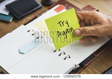 Time to Renew Try Again Restart Motivation Never Give Up Concept