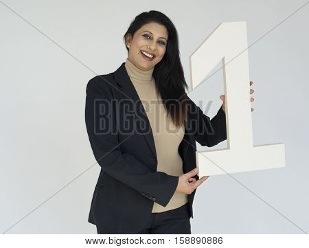 Woman Cheerful Studio Portrait Concept