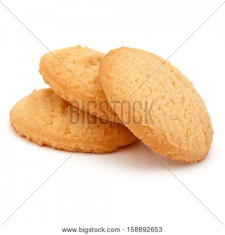 stacked short pastry cookies isolated on white background