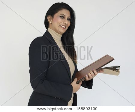 Woman Cheerful Studio Portrait Concept