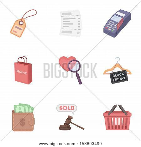 E-commerce set icons in cartoon style. Big collection of e-commerce vector symbol stock
