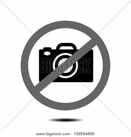 no camera no photo sign red prohibition - vector