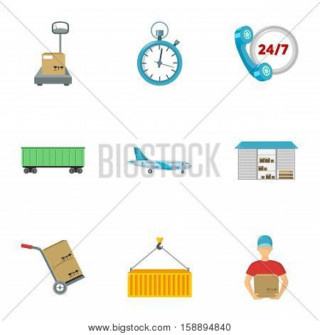 Logistic set icons in cartoon style. Big collection of logistic vector symbol stock