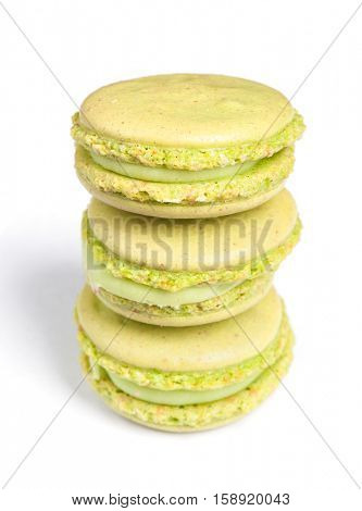 Tasty macaroons isolated on white background