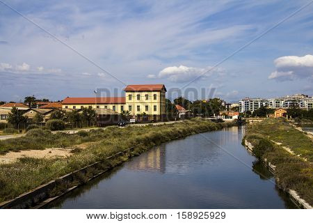 CAGLIARI, ITALY - May 5, 2012: Building Sali Chosen within the Molentargius Regional Park - Sardinia