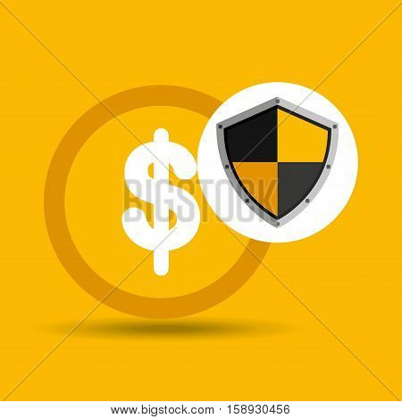 hands holds shiel protection coin vector illustration eps 10