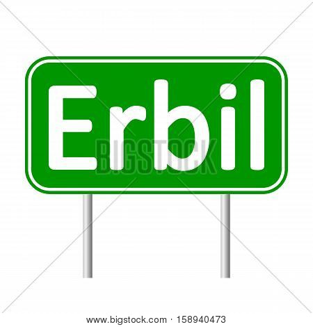 Elbil road sign isolated on white background.