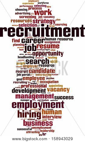 Recruitment word cloud concept. Vector illustration on white