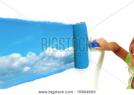 paint sky on the wall