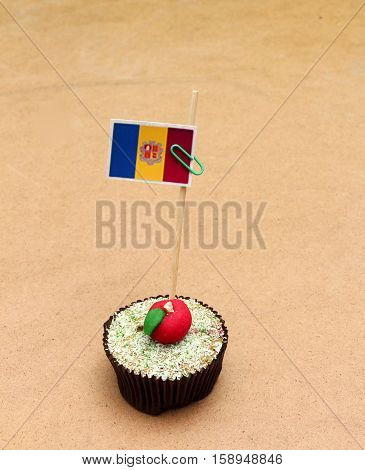 picture of a flag on a apple cupcake andora