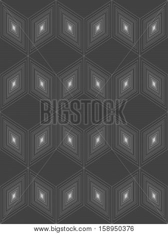 Seamless Pattern In An Isometric Style On A Dark Background.