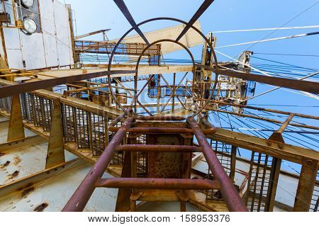 multi bucket excavator, giant stacker, absetzer in career. red water rich in minerals