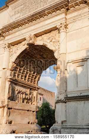 Arch of Titus on the Via Sacra Rome Italy