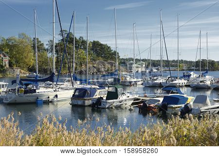 Summer at the harbor in Nynashamn - Sweden.