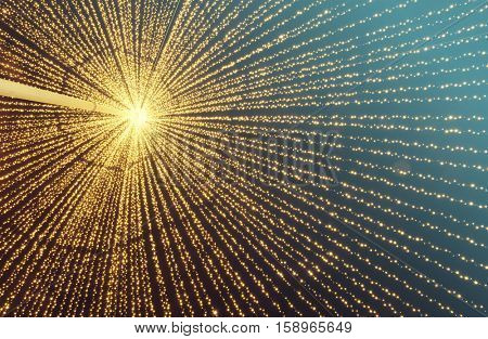 Colorful glowing Christmas lights. Holiday background