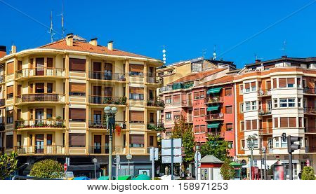 Buildings in the old town of Irun - Spain, Basque Country
