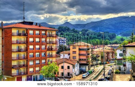 Buildings in the old town of Irun - Spain, Basque Country