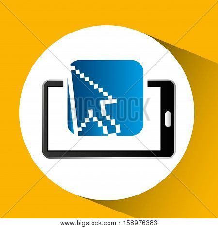 mobile phone icon cursor social media vector illustration eps 10