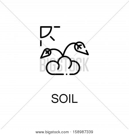 Soil flat icon. Single high quality outline symbol of spring for web design or mobile app. Thin line signs of greens for design logo, visit card, etc. Outline pictogram of leave