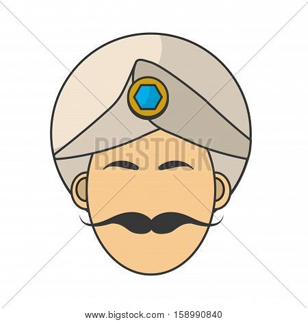 Indian man with turbant icon vector illustration graphic design