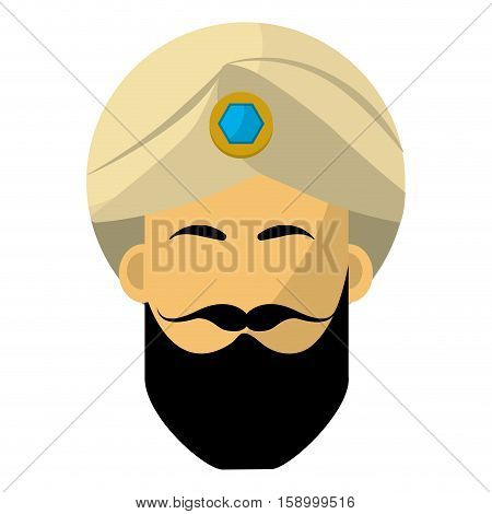 Indian man with turbant icon vector illustration graphic design