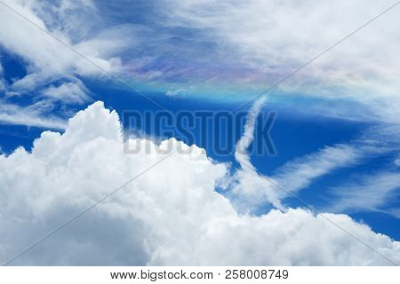 Circumhorizon Arc And Cloud In A Blue Sky