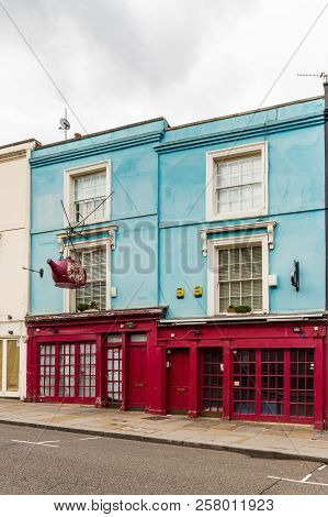 Notting Hilll London. August 2018. A View Of Colourful Architecture In Notting Hill In London