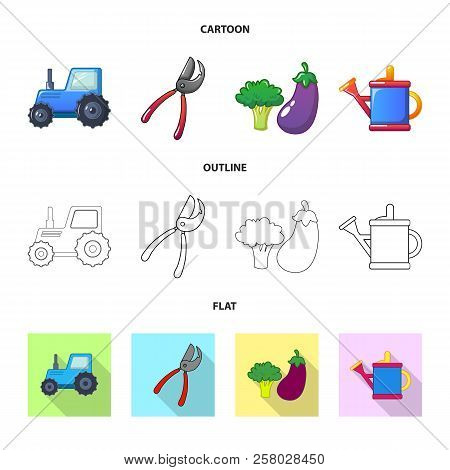 Vector Illustration Of Farm And Agriculture Symbol. Set Of Farm And Plant Stock Vector Illustration.