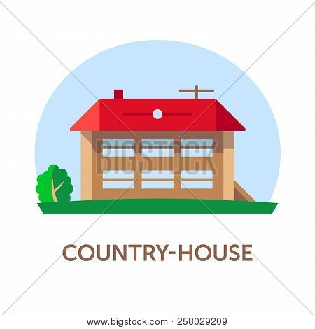 Country-house. Vector Illustration With Title. Flat. Color 2.