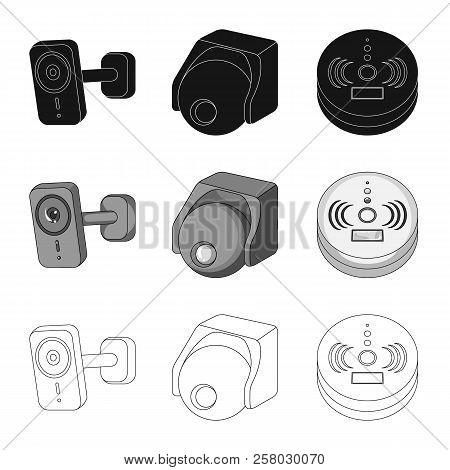Isolated Object Of Cctv And Camera Sign. Collection Of Cctv And System Stock Vector Illustration.