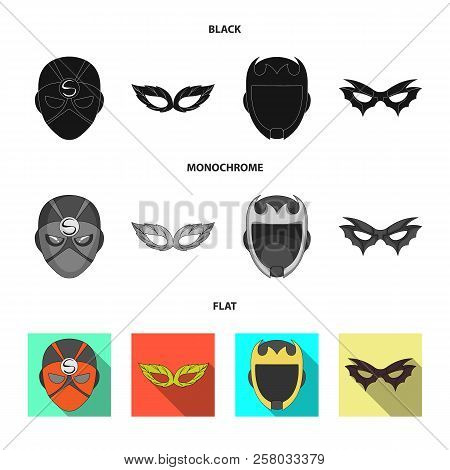 Vector Design Of Hero And Mask Sign. Set Of Hero And Superhero Vector Icon For Stock.