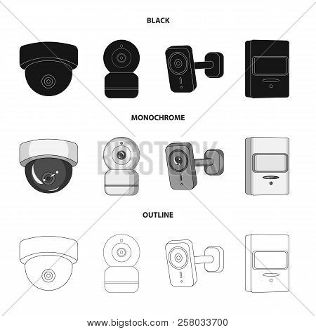 Vector Design Of Cctv And Camera Icon. Set Of Cctv And System Vector Icon For Stock.